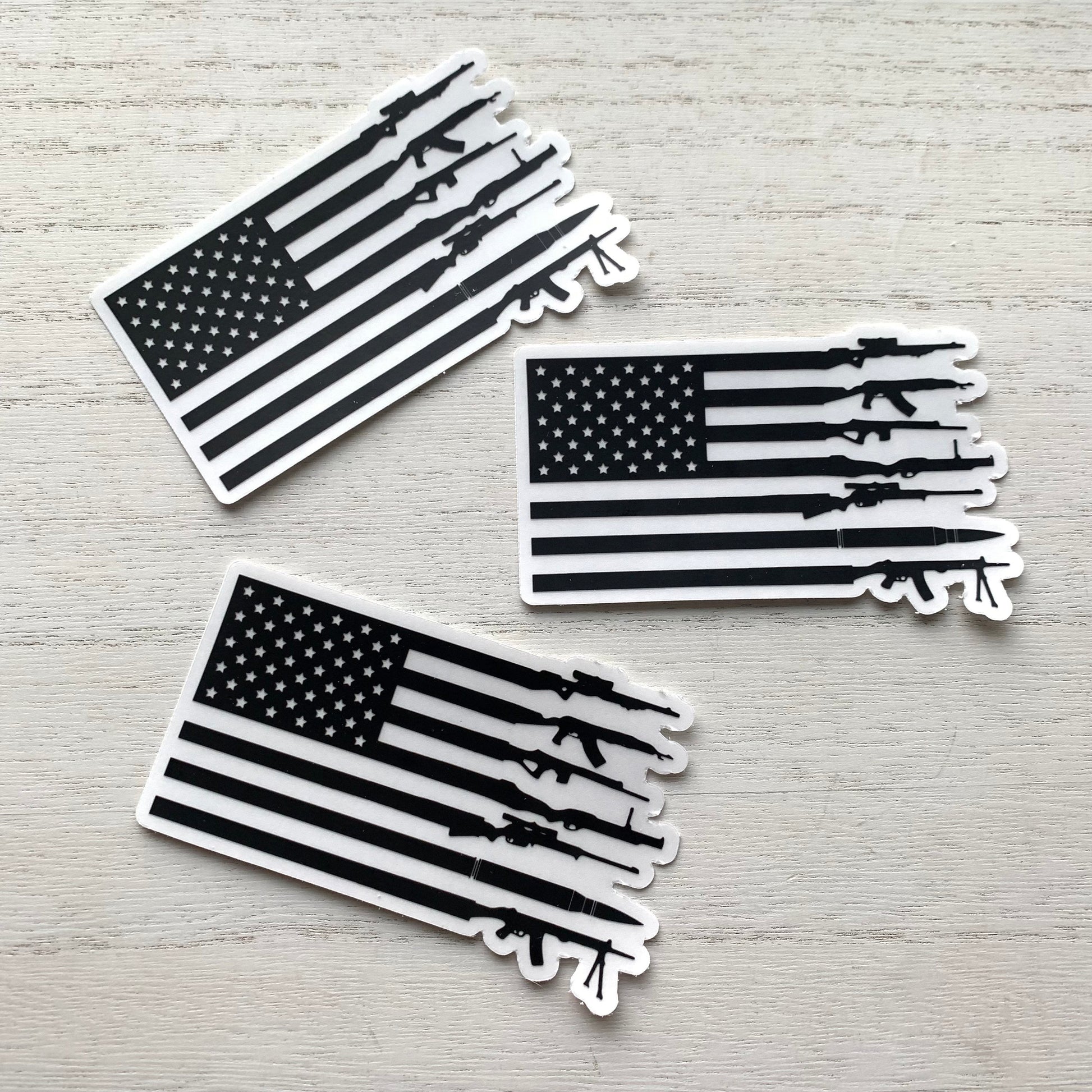 2A Black Flag Sticker, America, second amendment, guns, black American flag