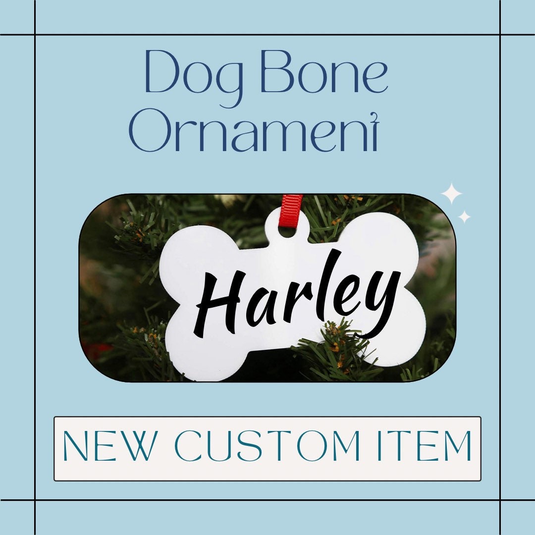 Personalized Dog Bone Ornament, dog ornaments, pet ornaments, dog mom, dog decor